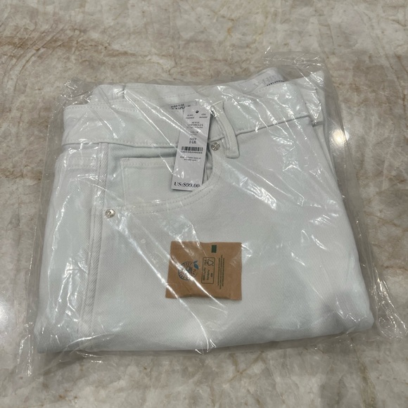 White House Black Market WHBM High-Rise Distressed Straight Jeans Size 14 NWT - Picture 5 of 5